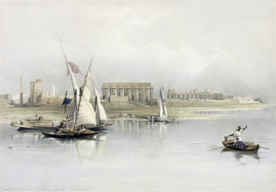 Algemeen Uitzicht op de Ruïnes van Luxor vanaf de Nijl, uit Egypte en Nubië, Vol.1 door David Roberts